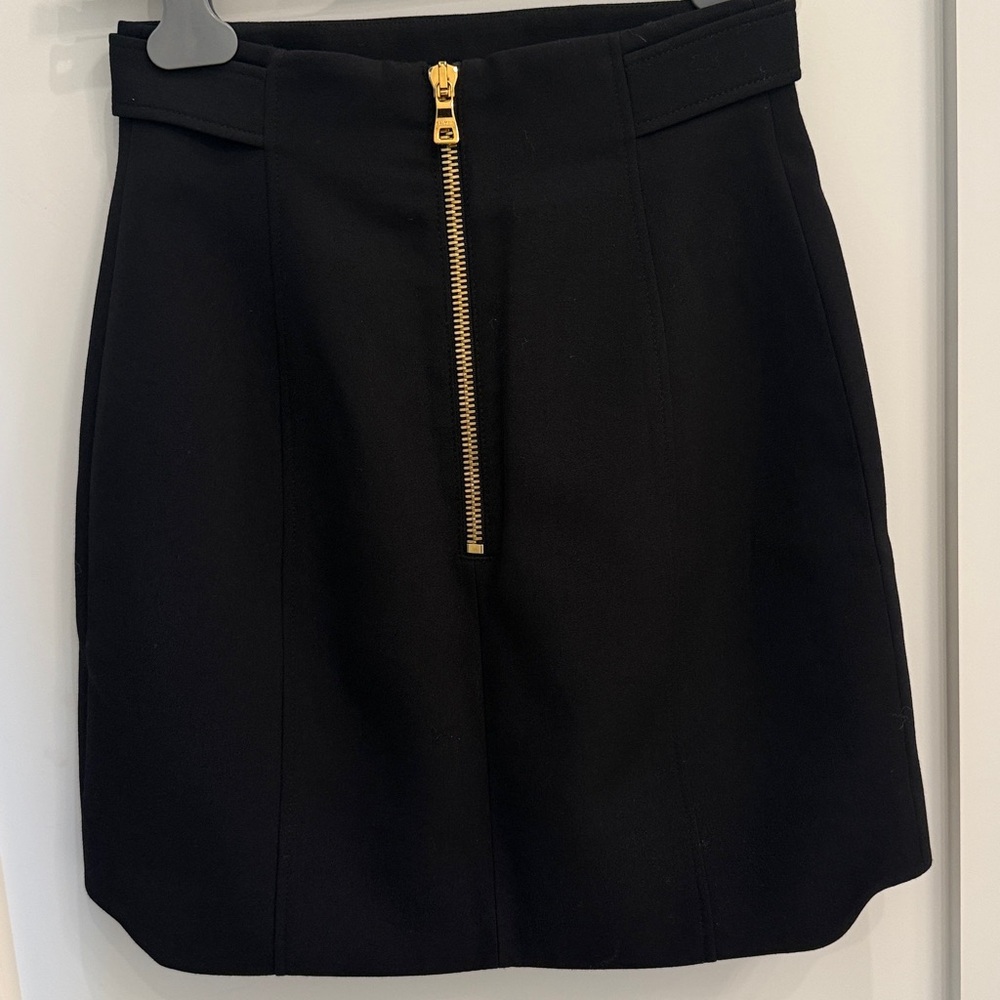 Balmain Black Mini Skirt with Gold Buttons - Picture 2 of 3